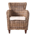Set of Two Wide Edge Wicker chairs with Seat cushion
