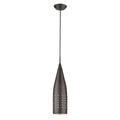 Narrow Bronze Hanging Light with Glass Studs