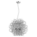 Mingle 4-Light Polished Chrome Pendant With Faceted Chrome Aluminum Wire Shade