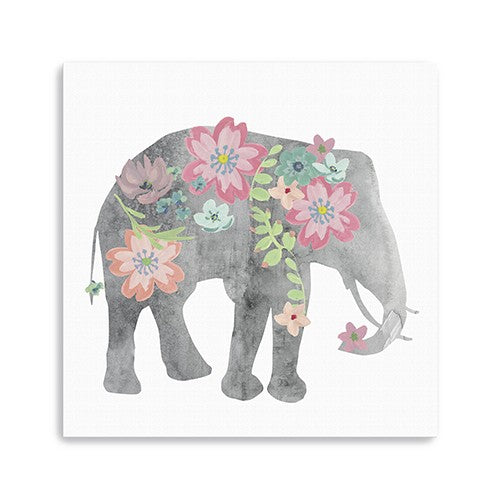 20 Floral Elephant Canvas Wall Art