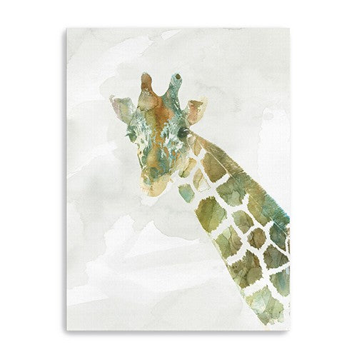32 x 24 Abstract Marble Watercolor Giraffe Canvas Wall Art