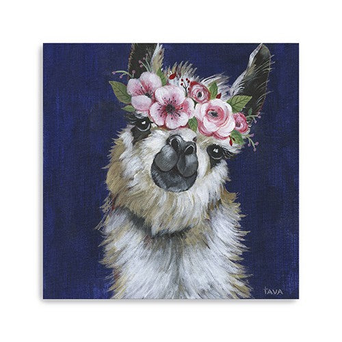 30 Watercolor Flower Llama Canvas Wall Art