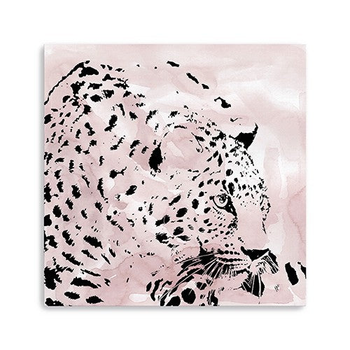 20 Pink Laying Leopard Canvas Wall Art