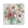 40 x 40 Watercolor Soft Pastel Peonies Bouquet Canvas Wall Art