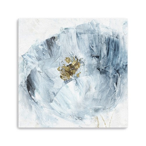 30 x 30 Watercolor Abstract Gray Blue Flower II Canvas Wall Art