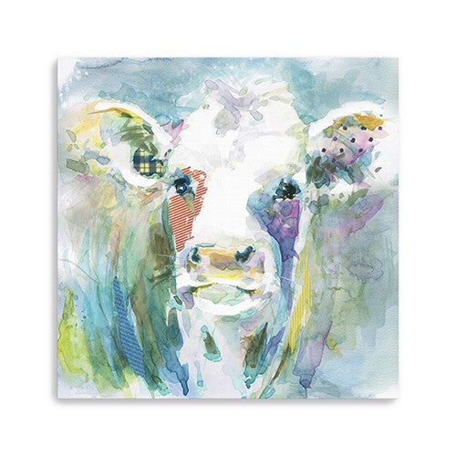 40 Watercolor Cow Canvas Wall Art
