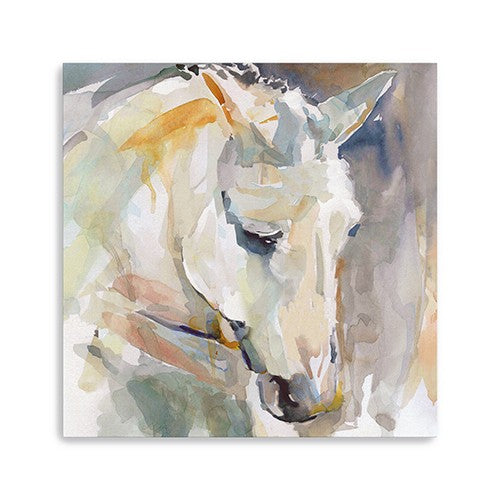 30 x 30 Abstract Watercolor Horse Canvas Wall Art