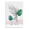 48 Pretty Green Foliage Leaves Pink Canvas Wall Art