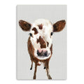 36 x 24 Brown and White Baby Cow Face Canvas Wall Art