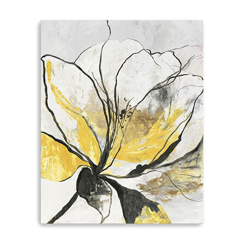 20 Modern Yellow and Black Flower Canvas Wall Art
