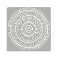 20 Boho White Mandala on a Grey Canvas Wall Art