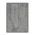 36 x 24 Gray and White Aerial New York Map Canvas Wall Art