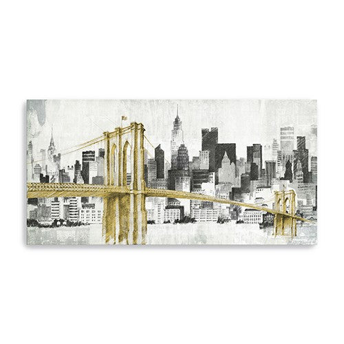 20 NYC Golden Bridge Skyline Canvas Wall Art