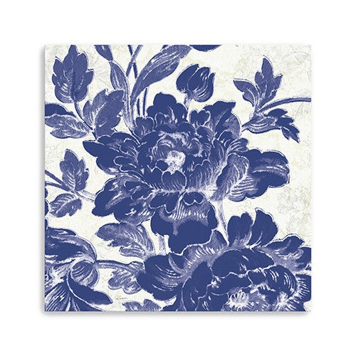 20 Blue Toile Roses Canvas Wall Art