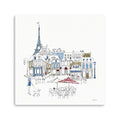 20 French Caf with Red and Blue Accents Canvas Wall Art