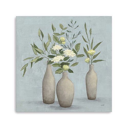 20 Bohemian Flowers in Ceramic Vases Canvas Wall Art