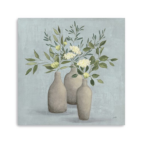 20 Pretty Bohemian Flowers in Ceramic Vases Canvas Wall Art