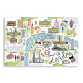 24 Fun Illustrated London Map Canvas Wall Art