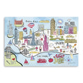 24 Fun Illustrated NYC Map Canvas Wall Art