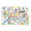 48 Fun Illustrated Paris Map Canvas Wall Art