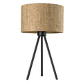 21.8 Matte Black Cork Shade Table Lamp