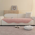 Faux Rabbit Fur Sofa Topper, Plush Non-Slip Couch Protector Cover for Pets & Kids