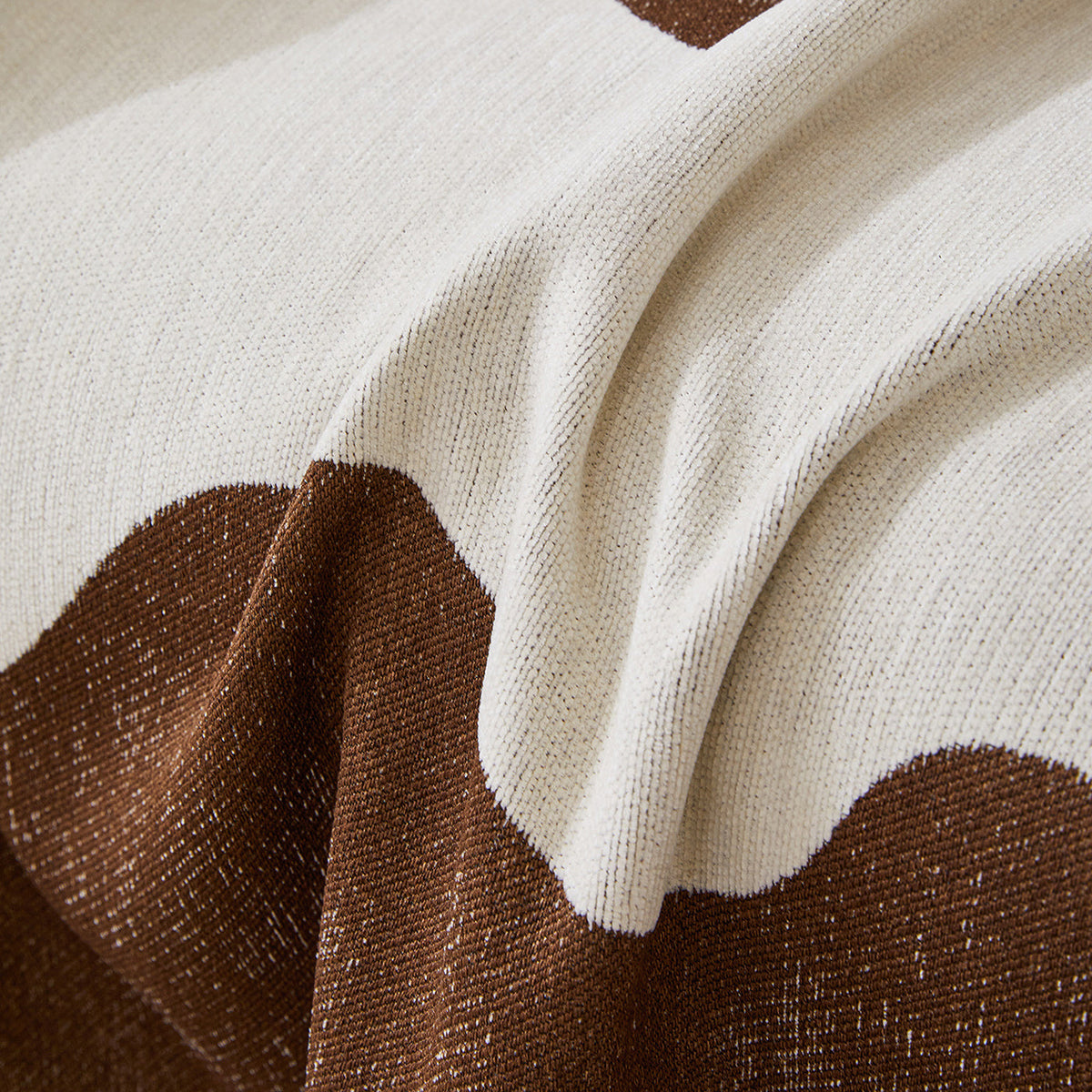 Chenille Minimalist Wavy Sofa Throw Cover, Cozy Blankets for Couch, Machine Washable Couch Protector