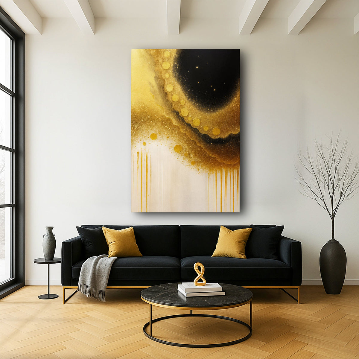 Minimalist Black and Gold Wall Art