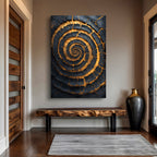 Black and Gold Spiral Wall Art