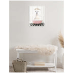 Sylvie Llama in Pink Bathtub on Checker Floor Framed Canvas by Amy Peterson