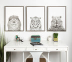 Sylvie Tiger Framed Canvas by Simon Te of Tai Prints