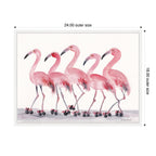 Sylvie Roller Skating Flamingos Framed Canvas by Patricia Shaw