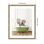 Baby Elephant in Transitional Bathtub by Amy Peterson Framed Wall Art Print