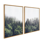 Sylvie Lush Green Forest on a Foggy Day Framed Canvas Set by The Creative Bunch Studio