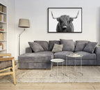 Sylvie Highland Cow Portrait Framed Canvas by Amy Peterson Art Studio