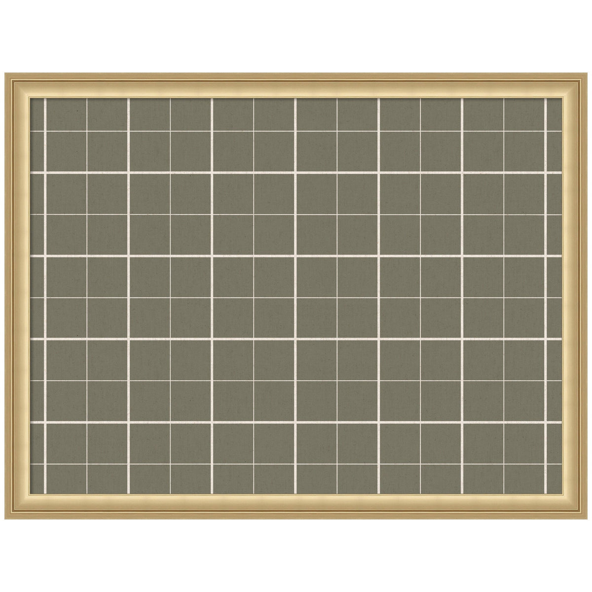 Framed Fabric Pinboard Sage Green Plaid Wall Organization