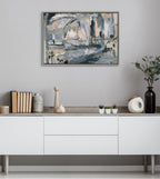 Sylvie Harbor Nights Framed Canvas by Leah Nadeau