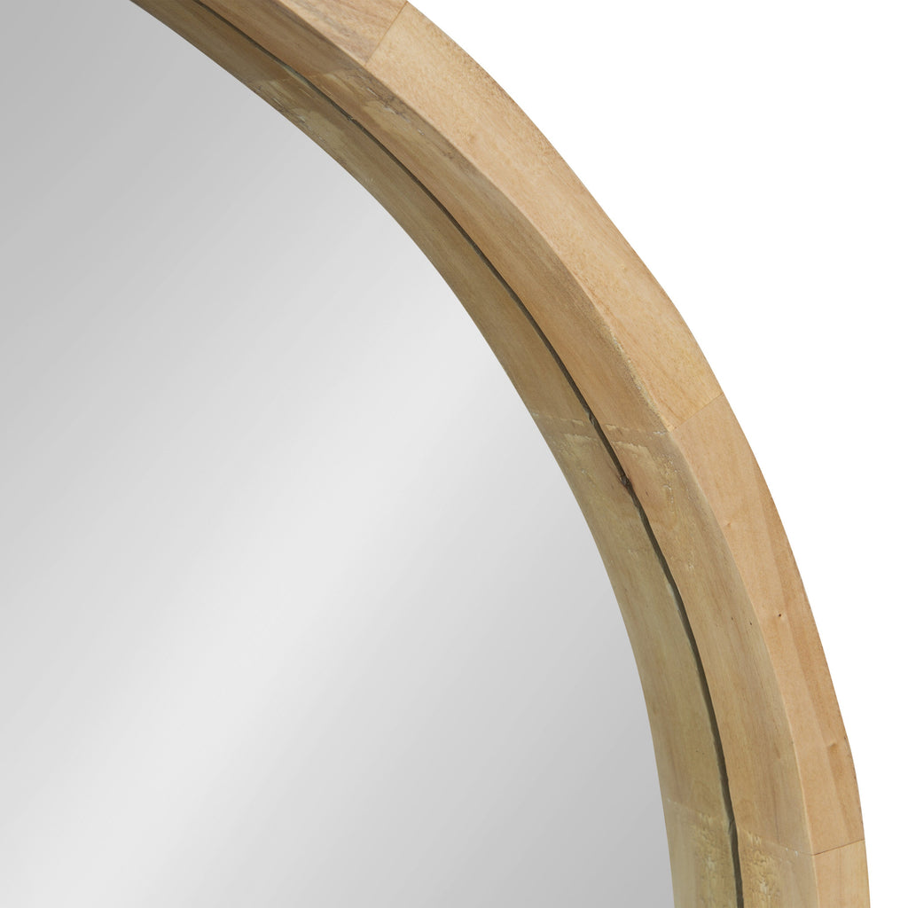 Hutton Round Wood Wall Mirror