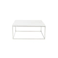 White and Chrome High Gloss Square Coffee Table