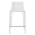 Rich White Faux Leather Counter Stool