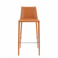 Rich Terra Cotta Faux Leather Bar Stool