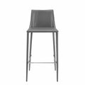 Rich Gray Faux Leather Bar Stool