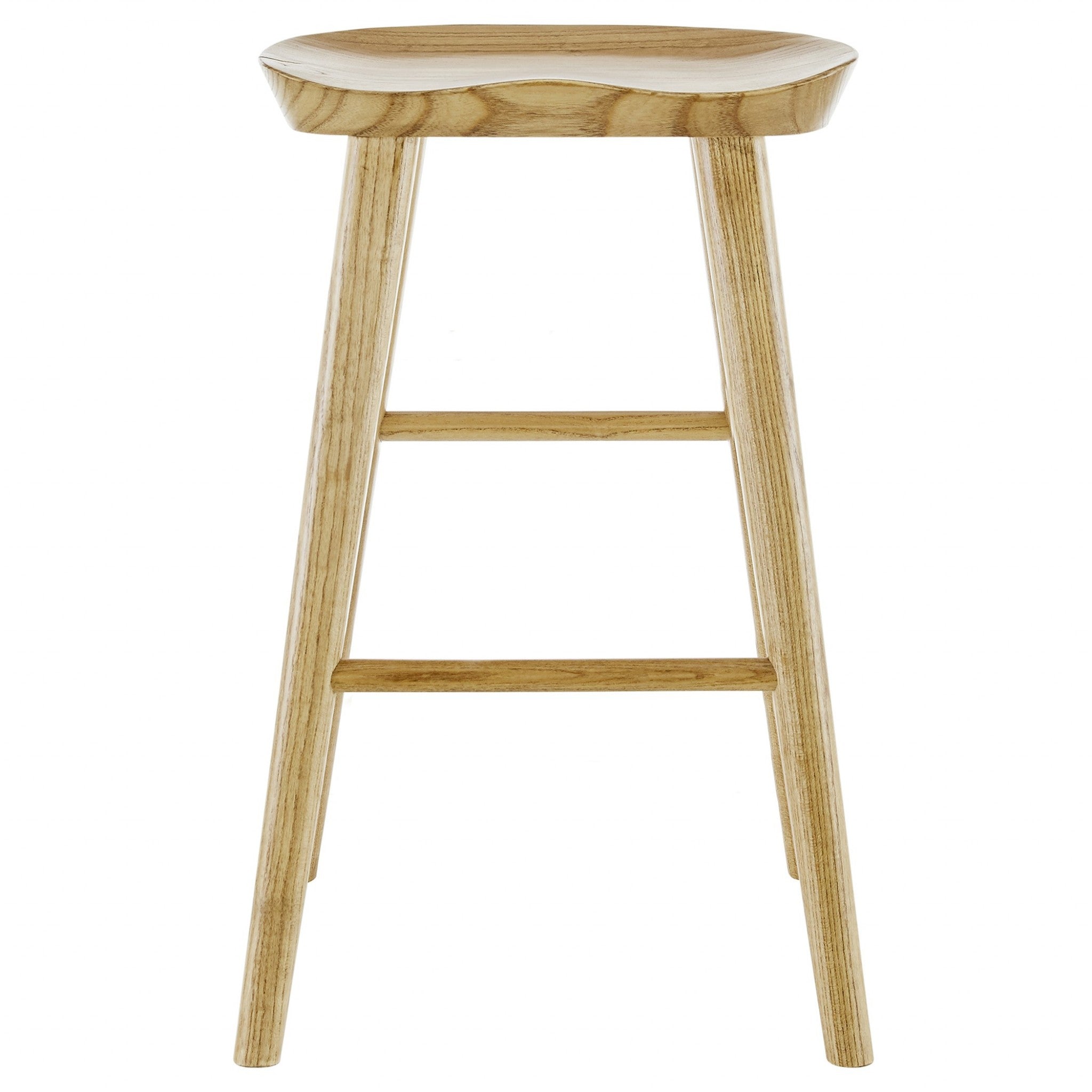 30 Light Natural Brown Solid Wood Bar Stool