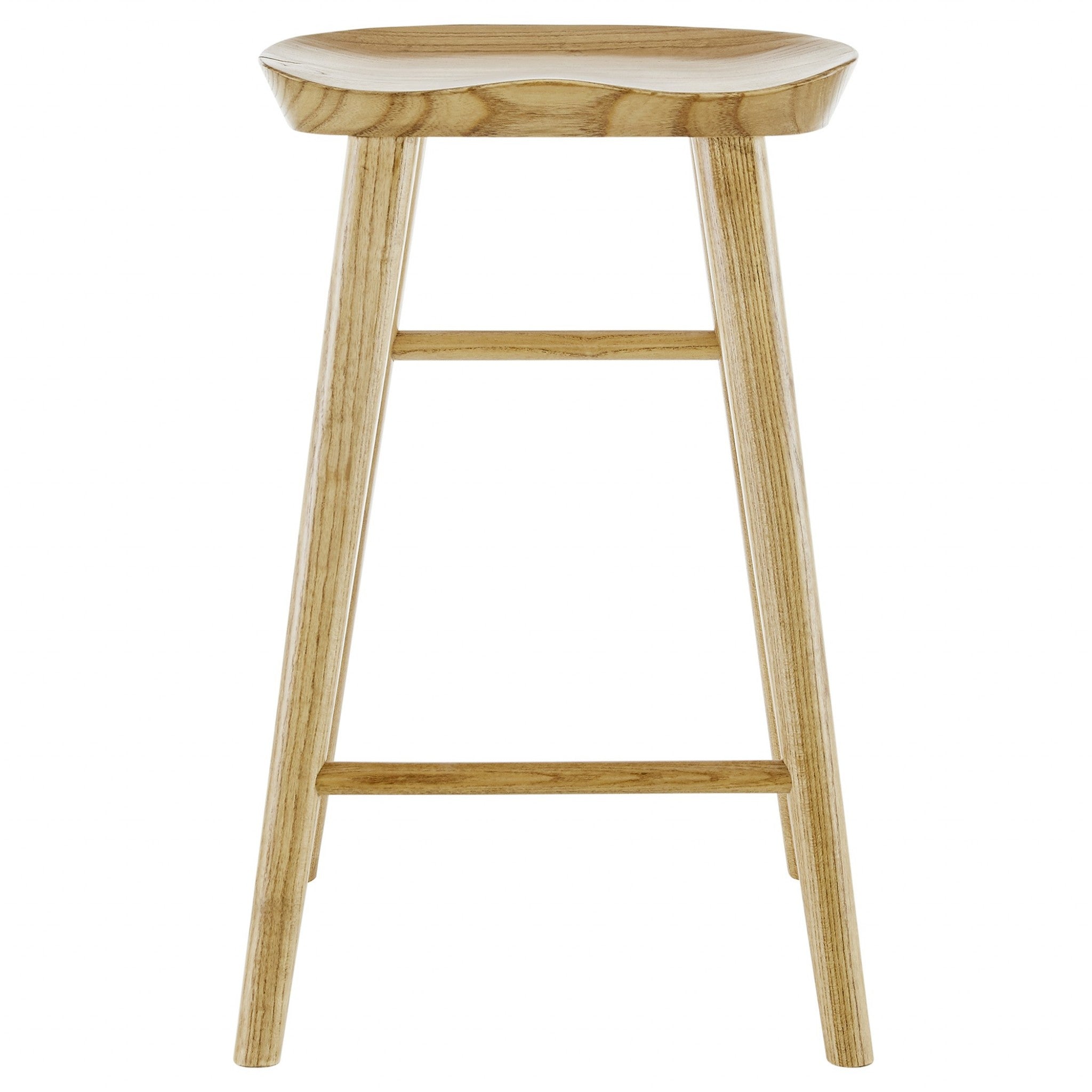 26 Light Natural Brown Solid Wood Counter Stool
