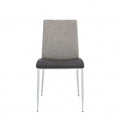 Set of Two Dark Brown and Gray Stainless Steel Chairs