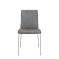 Set of Two Light Brown and Gray Stainless Steel Chairs