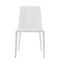 Sleek All White Faux Leather Dining or Side Chair
