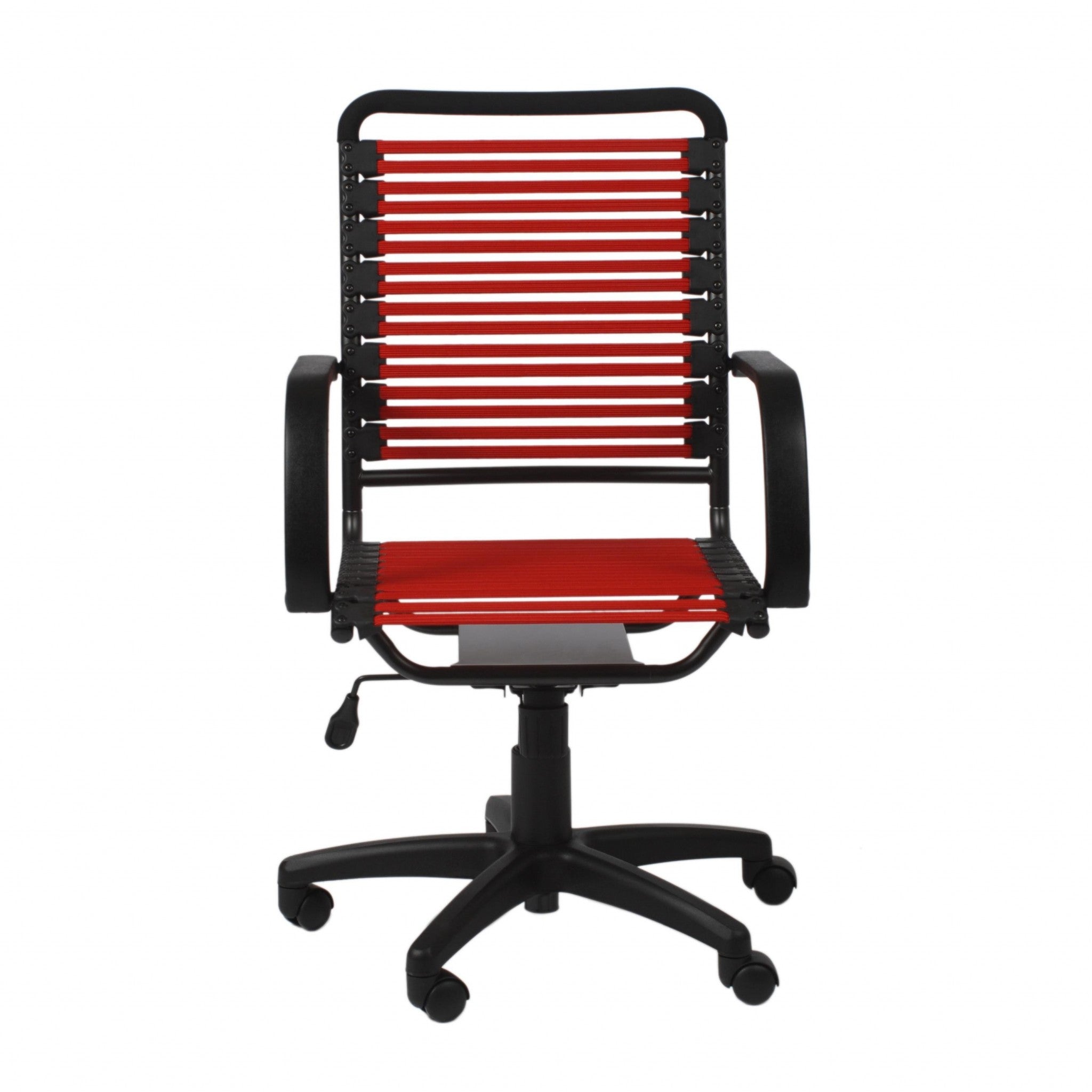 45 Black and Red Flat Bungee Cord High Back Office Chair