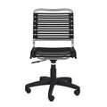37 Black and Chrome Flat Bungee Cord Low Back Office Chair