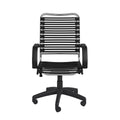42 Black and Chrome Flat Bungee Cord High Back Office Chair